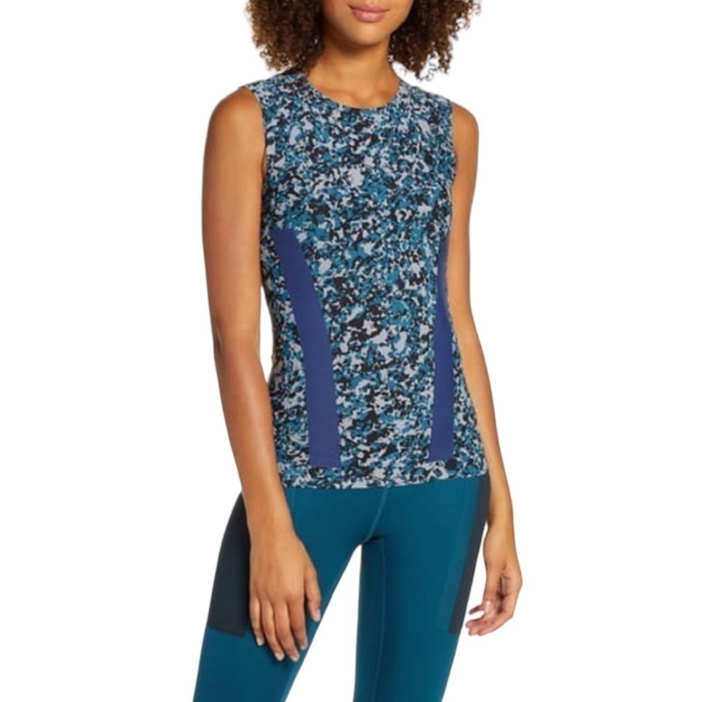 Adidas By Stella McCartney Blue Grey/Tech Mineral Alphaskin 360 stretch Tank Top